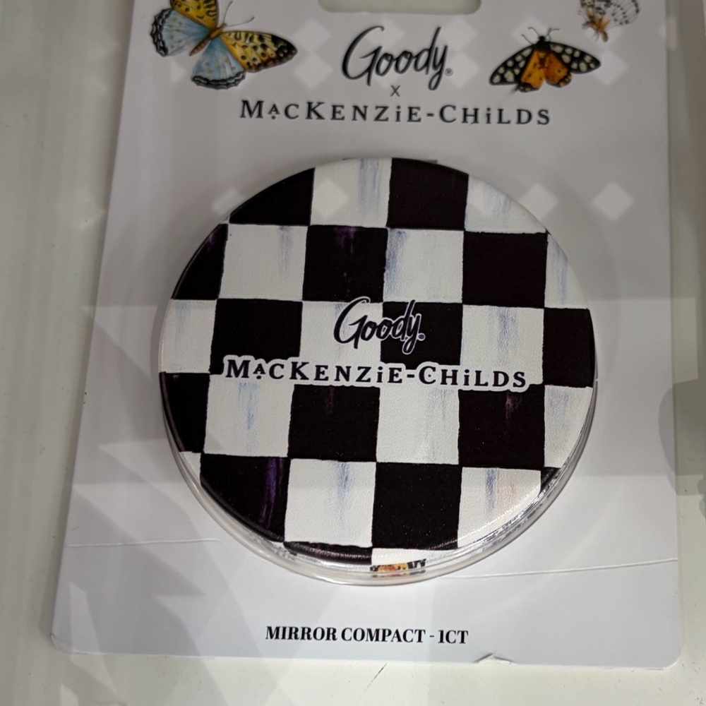 Goody x MacKenzie-Childs Checkered Compact Mirror - Black & White